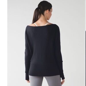 Lululemon Sattva Sweater Size  Large Black RARE Merino Wool